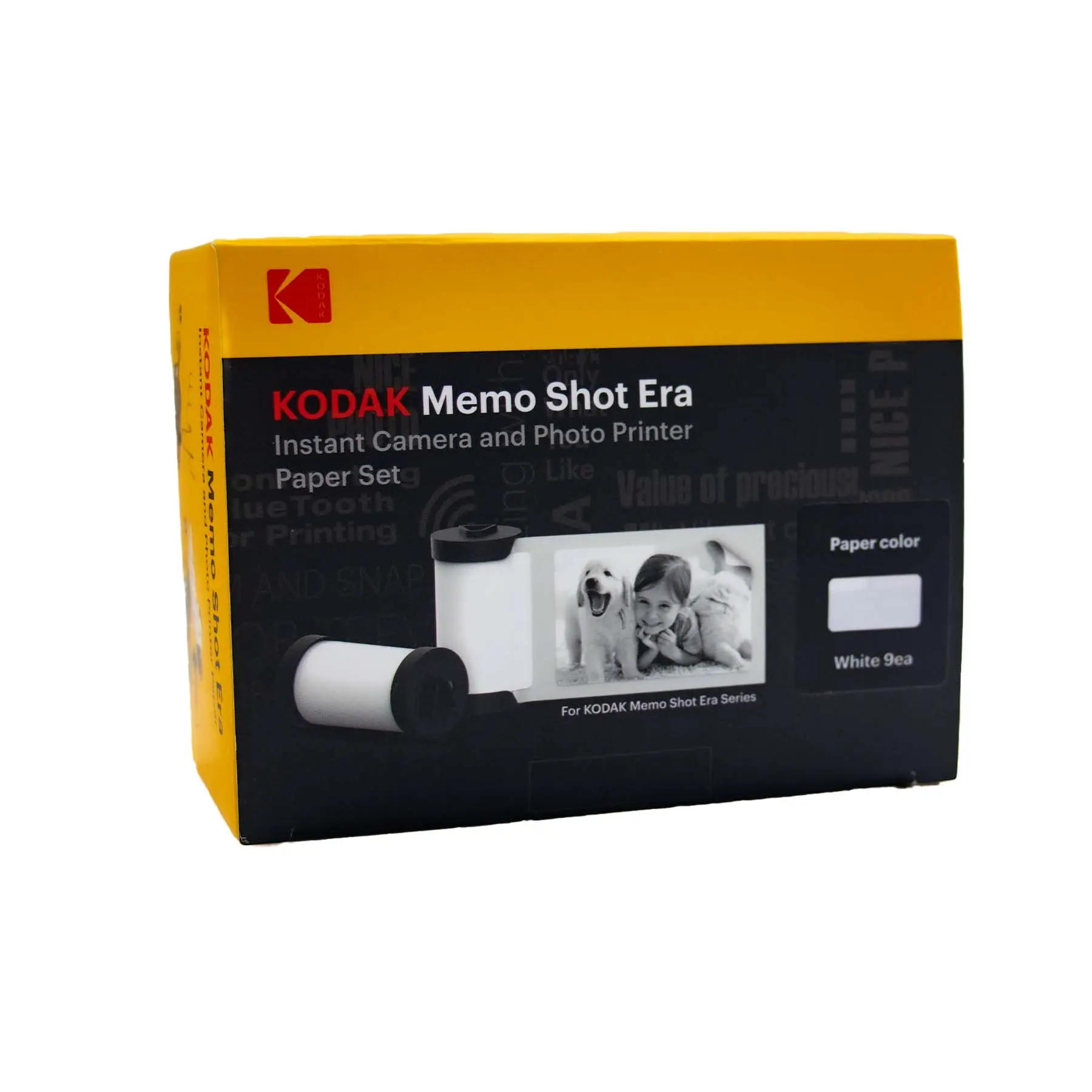 Kodak Paper Sticker Set Memo Shot Era Pack 9 pcs  Paper Stickers for the Kodak Memo Shot Era Yellow Contains 9 rolls of label stickers (white) 30 labels per roll of 53 mm x 15 mm
